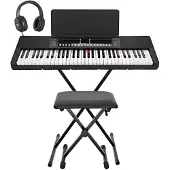 Gear4Music K1+ 61-toets Keyboard met Toetsverlichting en Bluetooth van Compleet Pakket