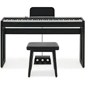 Gear4Music Keynote Compact Digital Upright Piano with Bluetooth Stool Pack