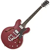 Hartwood Revival Vibrato Semi-akoestische Gitaar Cherry Red