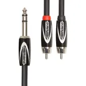 Roland RCC-10-TR2RV2 - Instrumentenkabel, TRS jack - 2x RCA, 3 mtr.