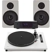 AVCOM Solid State Amplifier with 5" Passive Speakers White