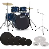 Premier Revolution 20” 5pc Low Volume Drum Kit Bundle Blue Stardust