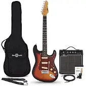 Gear4Music LA Select Elektrische Gitaar Sunburst 15W Versterker & Accessoireset