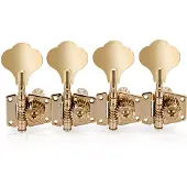 Gear4Music Guitarworks Bass Guitar Machine Head 4-in-line Gold