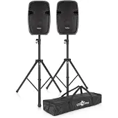SubZero 500W 12" PA-luidsprekersysteem met Digitale Mediaspeler & Statieven