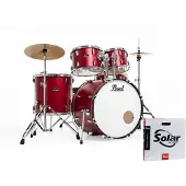 Pearl Drums ROADSHOW FUSION 20 MATTE RED + SOLAR CYMBALS