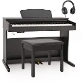 Gear4Music DP-10X Digital Piano by Stool Pack Matte Black