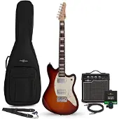 Gear4Music Seattle Select Electric Guitar Sunburst 10W Guitar Amp & Accessory Pack