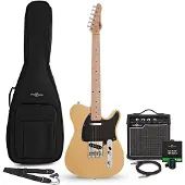 Gear4Music Knoxville Electric Guitar Butterscotch 10W Guitar Amp & Accessory Pack