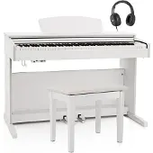 Gear4Music DP-10X Digitale Piano + Accessoireset met Pianokruk van Wit