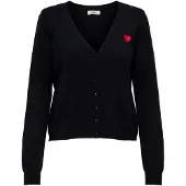 JDY Gebreid vest 'JDYKate' rood / zwart