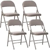 Beliani SHASTA - Klapstoel set van 4 - Taupe - Metaal