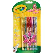 Crayola - 7747 - 6 stylos à encre gel scintillante