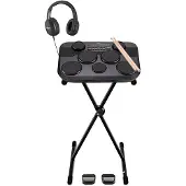 Gear4Music DD80 Portable Electronic Drum Pad by Stand Pack