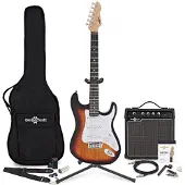 Gear4Music LA Elektrische Gitaar Sunburst + 15W Versterker & Accessoirepakket