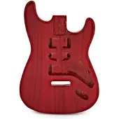 Gear4Music Guitarworks Duo-Cutaway Electric Guitar Body Basswood Transparent Red
