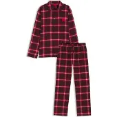 HUGO Pyjama lang rood / donkerrood / zwart