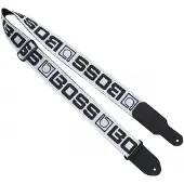 BOSS BSM-20-BW Monogram Guitar Strap White Logo on Black