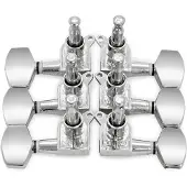 Gear4Music Guitarworks Tuning Machines 3-A-Side Hex Keys Chrome