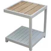 AVH-Collectie Ripasso bijzettafel aluminium latte zand teakblad