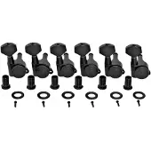 Gear4Music Guitarworks Locking Machine Heads 6-In-Line Black