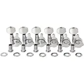Gear4Music Guitarworks Locking Machine Heads 6-In-Line Chrome
