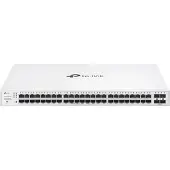TP-LINK Festa FS352GP V1 - Switch - Smart - 52 x 10/100/1000Base-T + 4 x 1 Gigabit SFP - voor montage in een rack - PoE+ (384 W) - compatibel met TL-SM311LM, TL-SM311LS, TL-SM321A, TL-SM321B