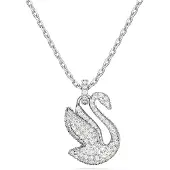 Swarovski Ketting 'Swan' zilver / transparant