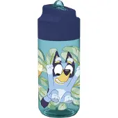 Stor Bluey Tritan Drinkfles - 430 ml – Vaatwasserbestendig & BPA-vrij - Drinkfles voor kinderen – Transparant blauw/Blauw