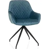 Hjh LIVING Eetkamerstoel / kuipstoel ELVERUM velours blauw-grijs