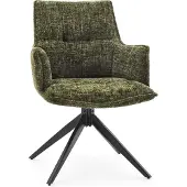 Hjh LIVING Eetkamerstoel / Draaistoel Tavaro stof groen
