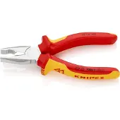 Knipex Kombitang geïsoleerd | Meer-componentengrepen | VDE-getest | Verchroomd | Lengte 160 mm | Zelfbedieningskaart/blister - 03 06 160 SB