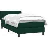vidaXL Boxspring met matras fluweel donkergroen 80x220 cm