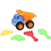 Eddy Toys Zandwagen Set 5 Stuks - Zandwagen Speelgoed met Truck en Vormen - Zandtruck Speelgoed voor Strand of Zandbak - Kiepwagen Speelgoed voor Buiten - Multicolor