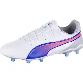 Puma King Match Gras / Kunstgras Voetbalschoenen (MG) Wit Blauw Lichtroze