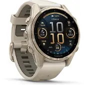 Garmin - Sport horloges - Fenix 8 Amoled 43mm Sapphire Soft Gold voor Unisex - Beige