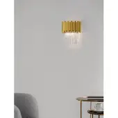 Nova Luce Wandlamp Magnolia goud met kristal