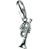 Giorgio Martello Milano Charm 925/000 gerhodineerd zilver trompet met karabijnslot.