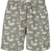 Urban Classics Zwemshorts olijfgroen / wit