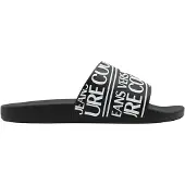 Versace Jeans Couture Muiltjes 'FONDO SLIDE DIS. SQ1' zwart / wit