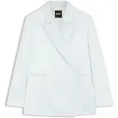 BOSS Relaxed-fit blazer van satinet met verdekte sluiting Maat 34