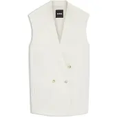 BOSS Mouwloze relaxed-fit blazer van een wolmix Maat 44
