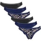 Sloggi String beige / donkerblauw / zwart