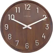 Nextime NE-3284BR Grote Wandklok - 50cm- Stille Klok - Walnoot Hout - "Precious"