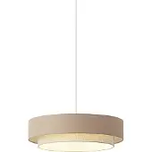 QAZQA Moderne hanglamp beige met naturel 50cm 3-lichts - Drum Duo