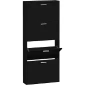 vidaXL Schoenenkast 59x17x150 cm bewerkt hout zwart