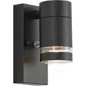 QAZQA Moderne buiten wandlamp zwart IP44 met schemersensor - Ensam