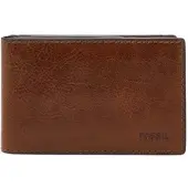 Fossil Leren Portemonnee Andrew Magnetic Bifold Cognac Bruine