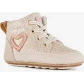 Groot leren babyschoenen beige goud maat 18