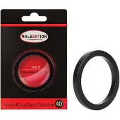 Malesation - Aluminium Cockring - Black Stamina - 40 mm - Nikkelvrij